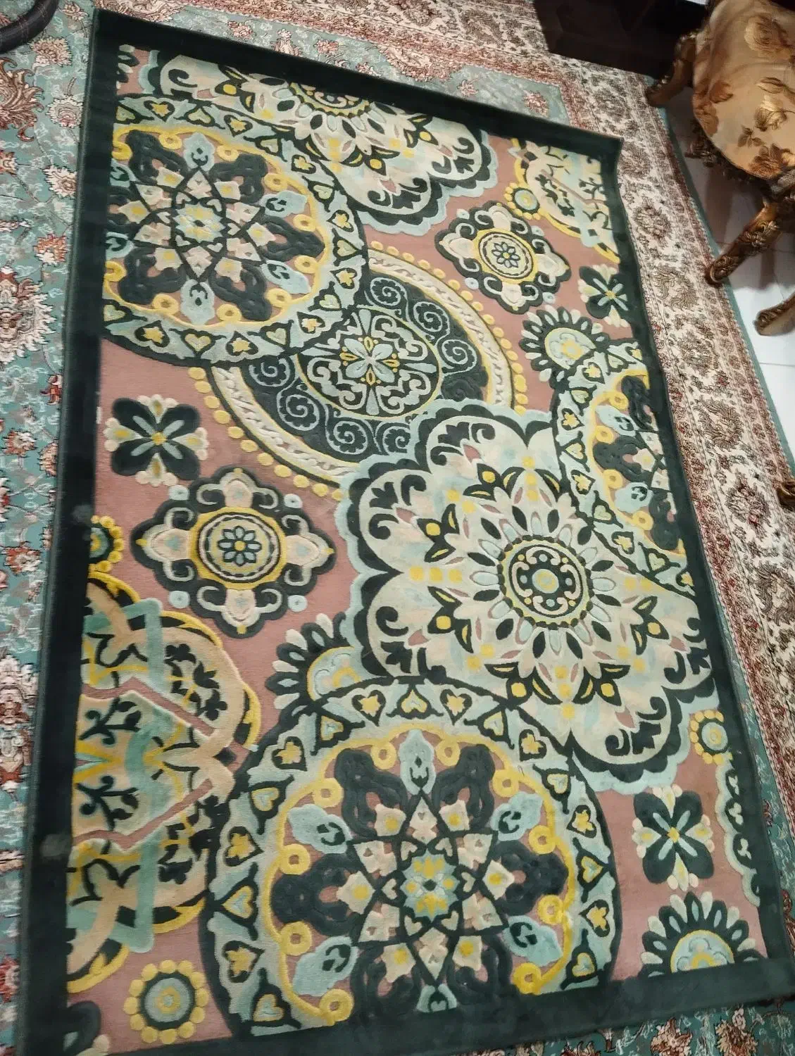 گلیم فرش گل برجسته|گلیم، جاجیم، گبه|قرچک, مهدیه|دیوار