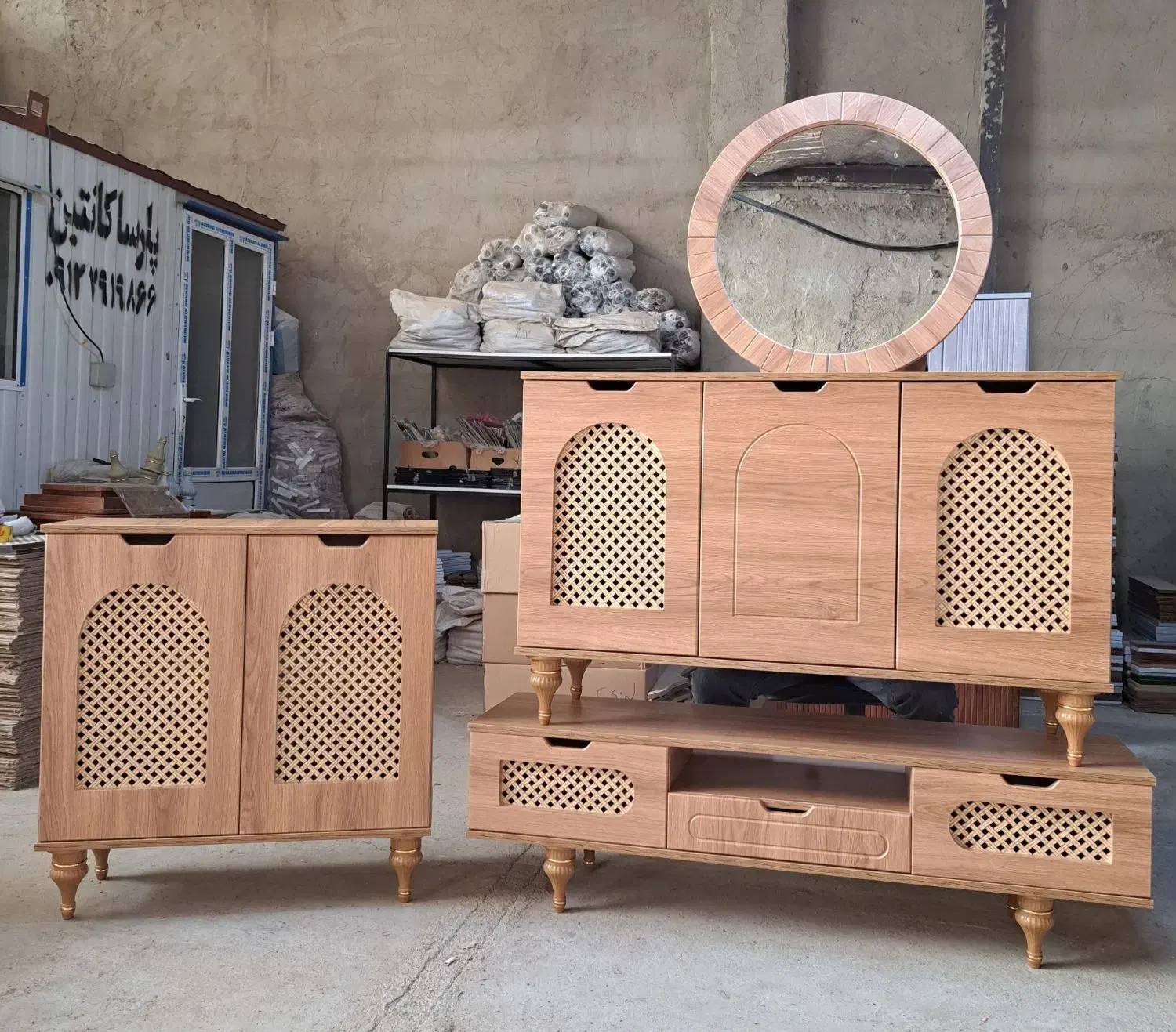 ست حصیری  فروش فوری به علت قیمت قدیم|بوفه، ویترین، کنسول|قزوین, |دیوار