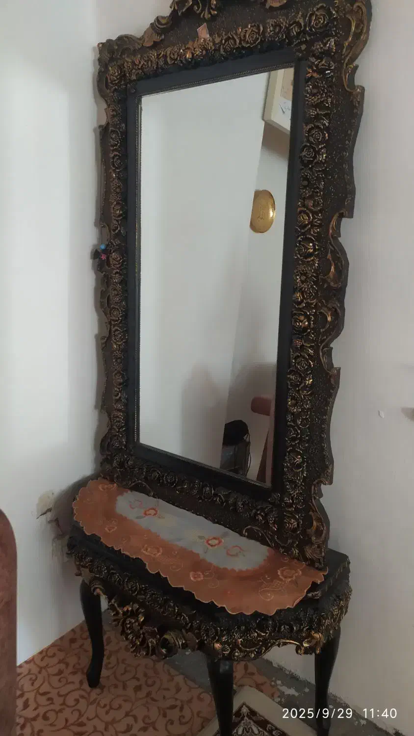 آینه کنسول وساعت ایستاده|بوفه، ویترین، کنسول|سنندج, |دیوار