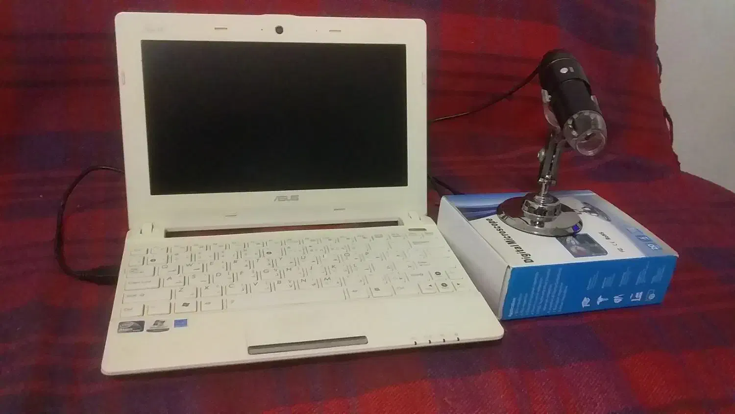 لب تاپ ASUSبا میکروسکوب دیجیتال|رایانه همراه|کیش, |دیوار