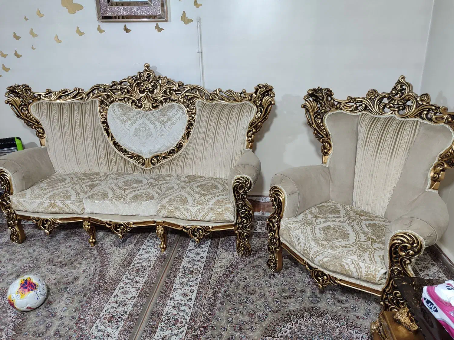 مبل استیل هفت نفر ه بامیزعسلی پارچه ترک|مبلمان خانگی و میز عسلی|باغستان, |دیوار