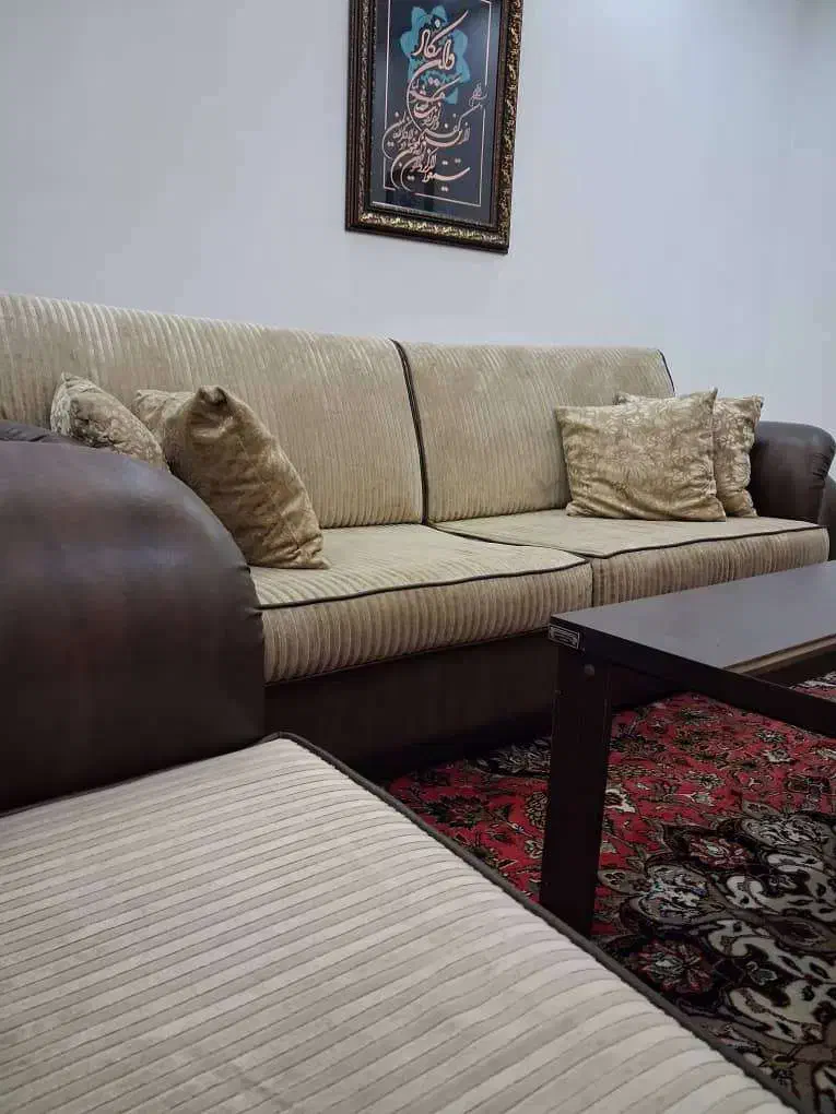 مبلمان راحتی ۷ نفره چرم و پارچه مخمل ترکیه|مبلمان خانگی و میز عسلی|رشت, علی آباد|دیوار