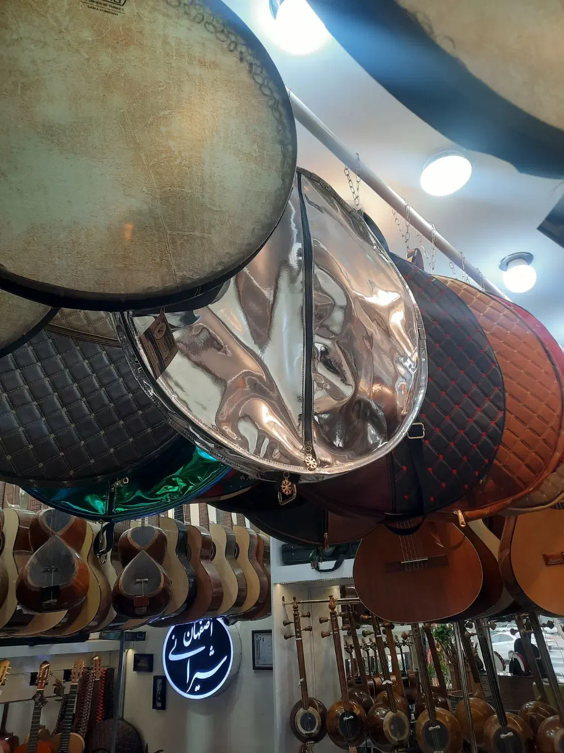 دف رمو وانواع کاور دف چرمی طرح دار|سازهای سنتی|اصفهان, باب الدشت|دیوار