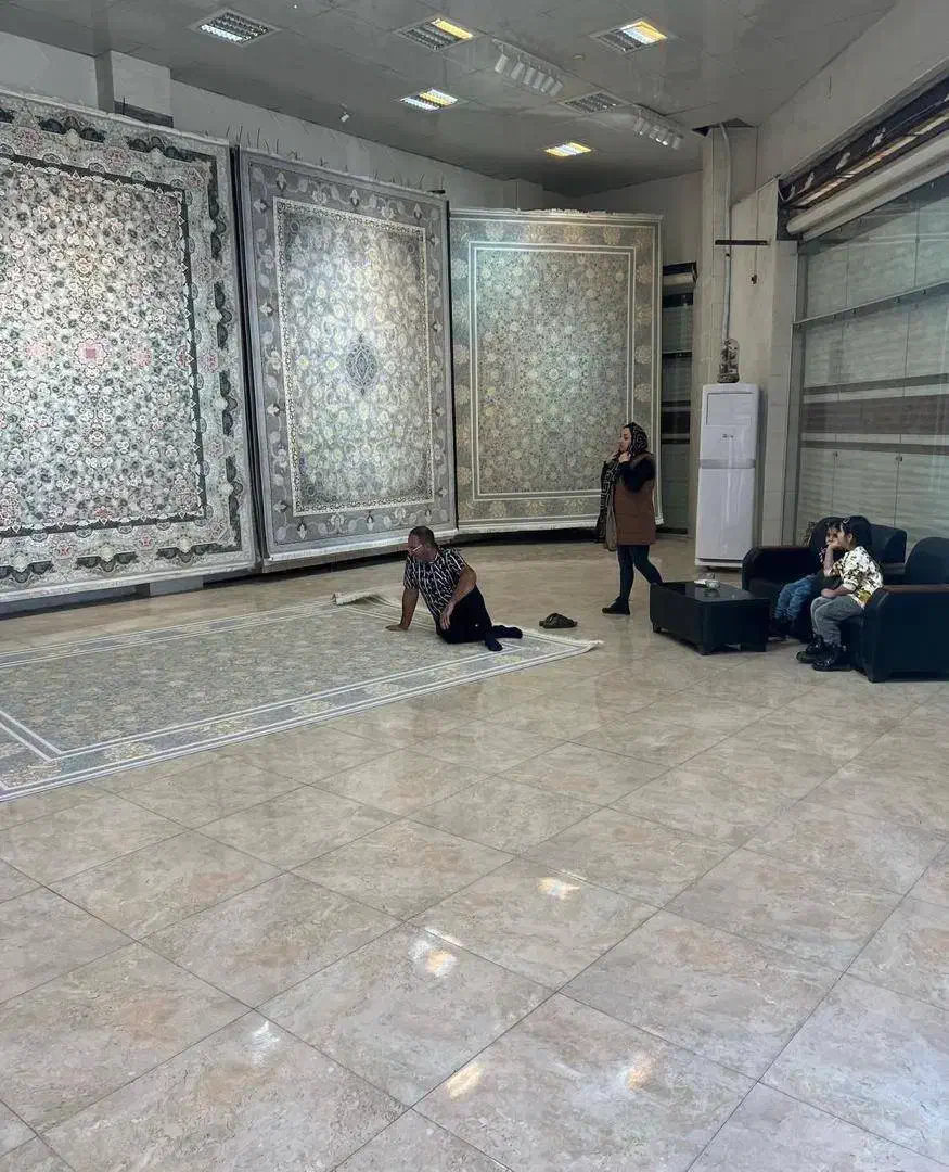 فرش اطمینان/700شانه کل افشان 9009 درجه یک|فرش|شیراز, لاله|دیوار