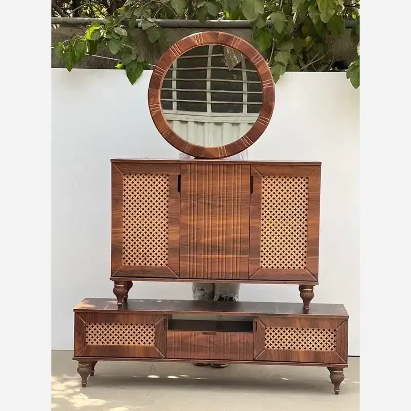 ست آینه کنسول حصیری|بوفه، ویترین، کنسول|یزد, |دیوار