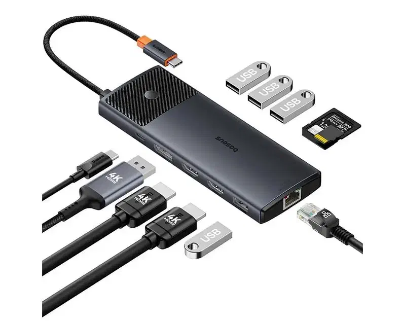 هاب ۱۱ پورت USB-C باسئوس|قطعات و لوازم جانبی رایانه|تهران, سید خندان (جلفا)|دیوار