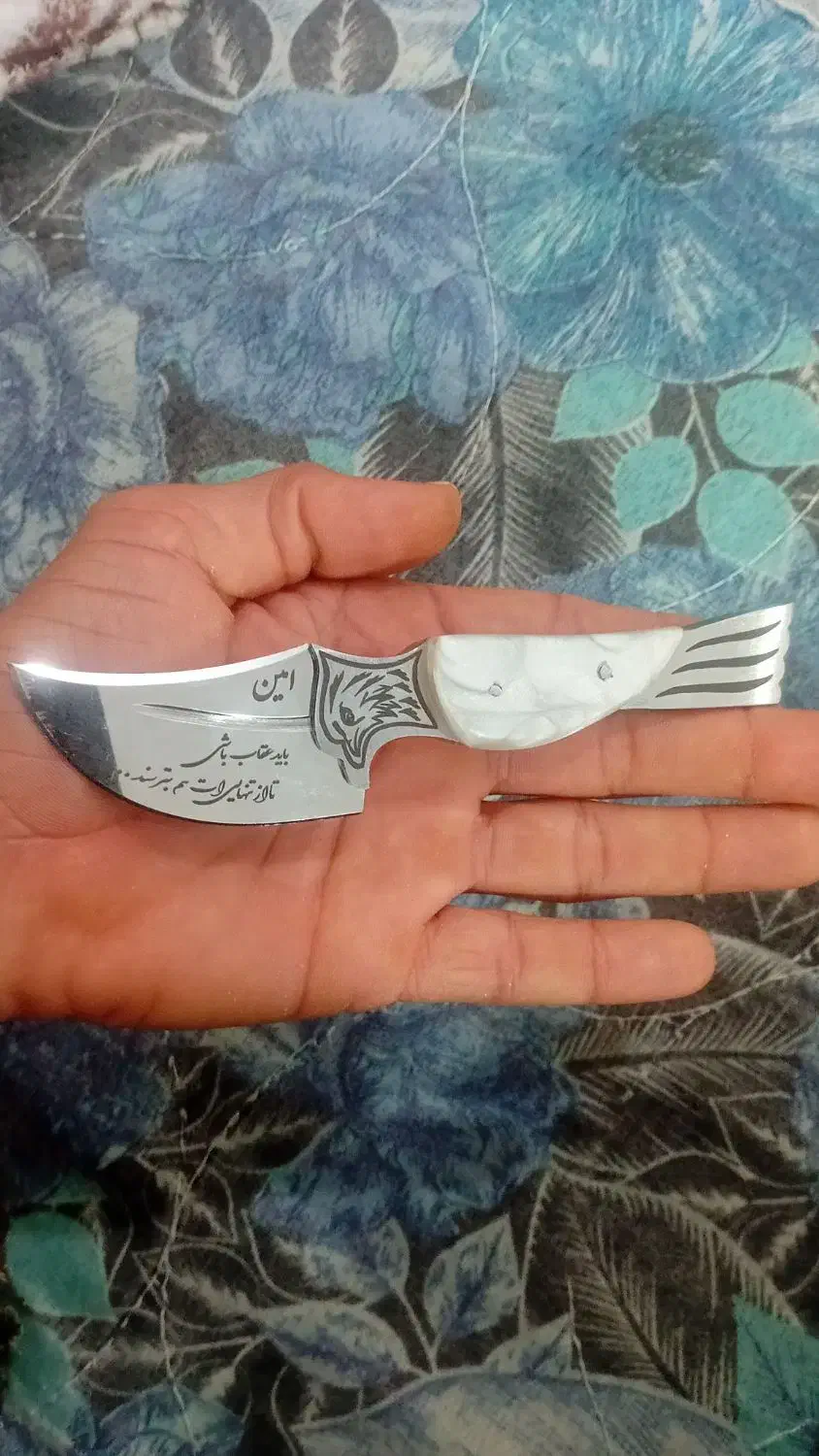 چاقو دست ساز مارک عقاب نو نو دسته سنگی|کلکسیون اشیاء عتیقه|مسجد سلیمان, |دیوار