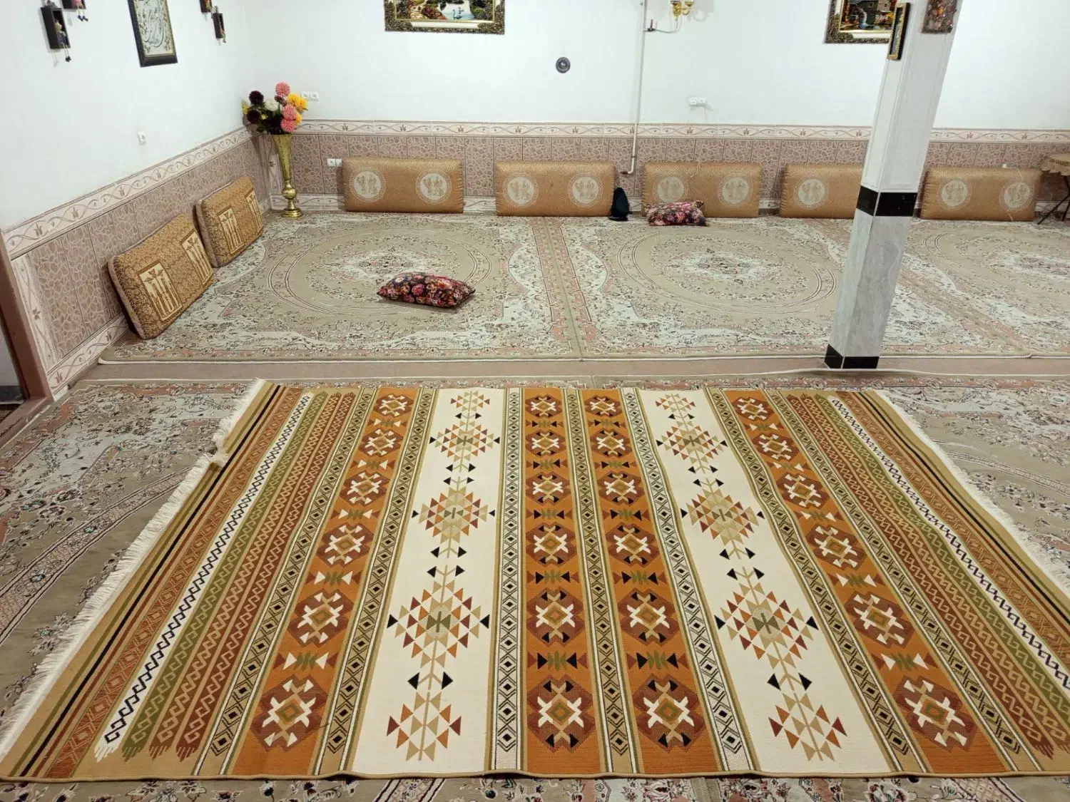 فروش گلیم خشک ۹متری|گلیم، جاجیم، گبه|پلدختر, |دیوار