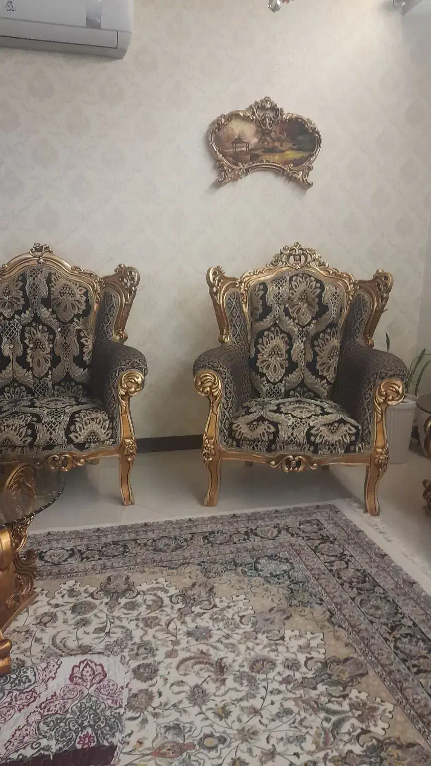 مبلمان استیل ۹ نفره|مبلمان خانگی و میز عسلی|شازند, |دیوار