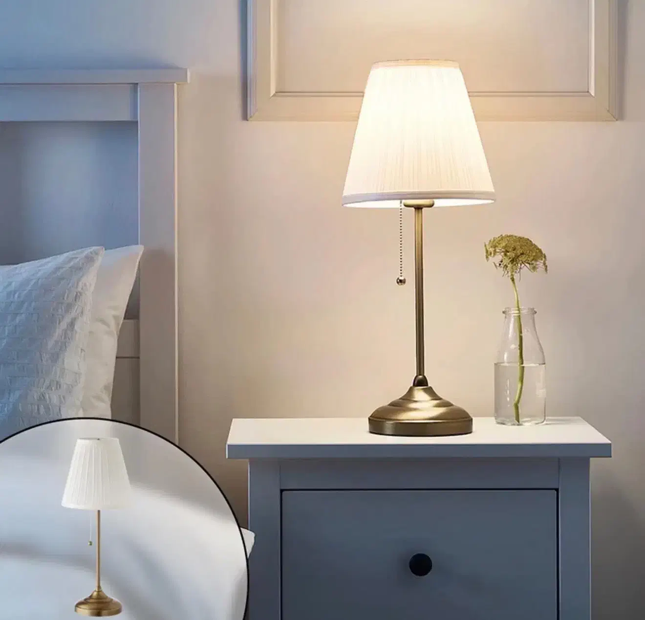 آباژور رومیزی ایکیا مدل ARSTID- طلایی مات یک جفت|چراغ خواب و آباژور|تهران, امانیه|دیوار