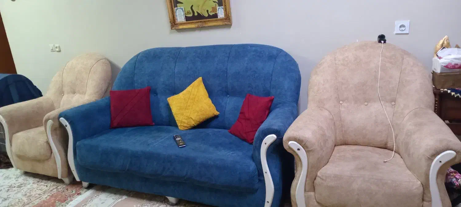 بمبل هفت نفره کارکرده درحدنو|مبلمان خانگی و میز عسلی|رودبنه, |دیوار