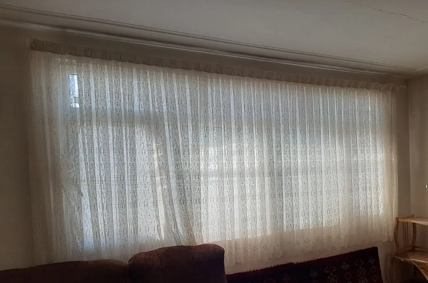 پرده دانتل نباتی رنگ|پرده، رانر، رومیزی|همدان, |دیوار