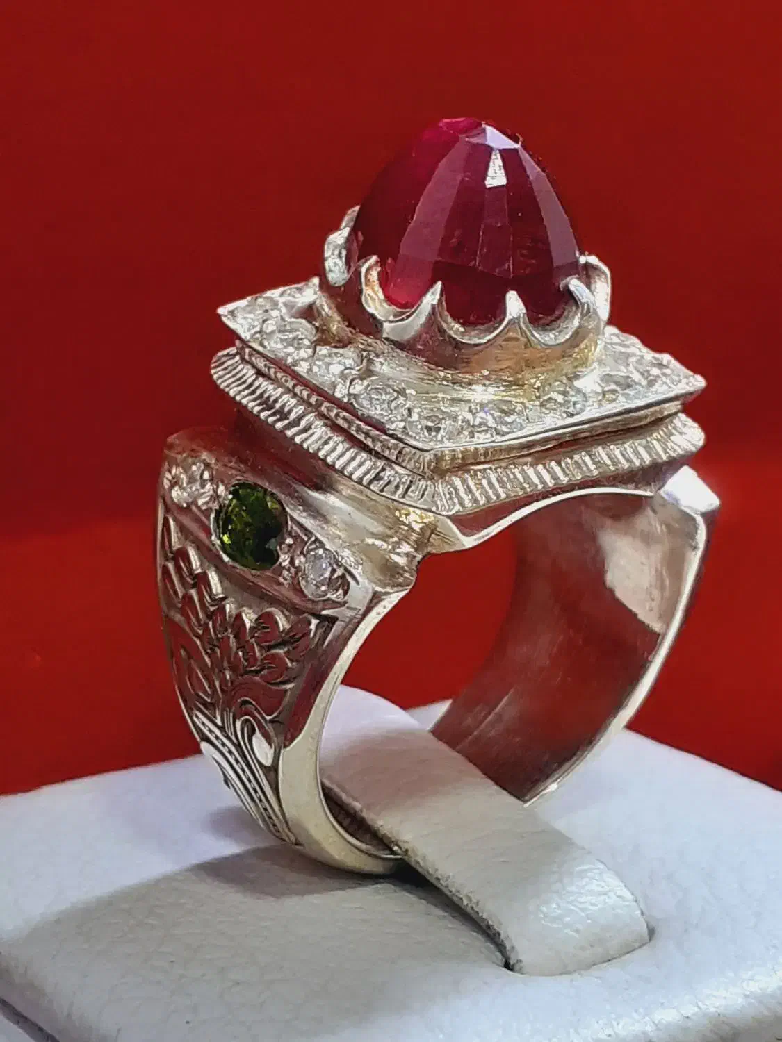 انگشتر نقره با سنگ یاقوت آفریقای|جواهرات|مشهد, رباط طرق|دیوار