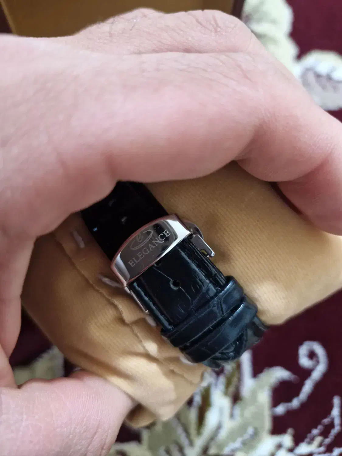 ساعت الگانس کلاسیک بند چرم|ساعت|قروه, |دیوار