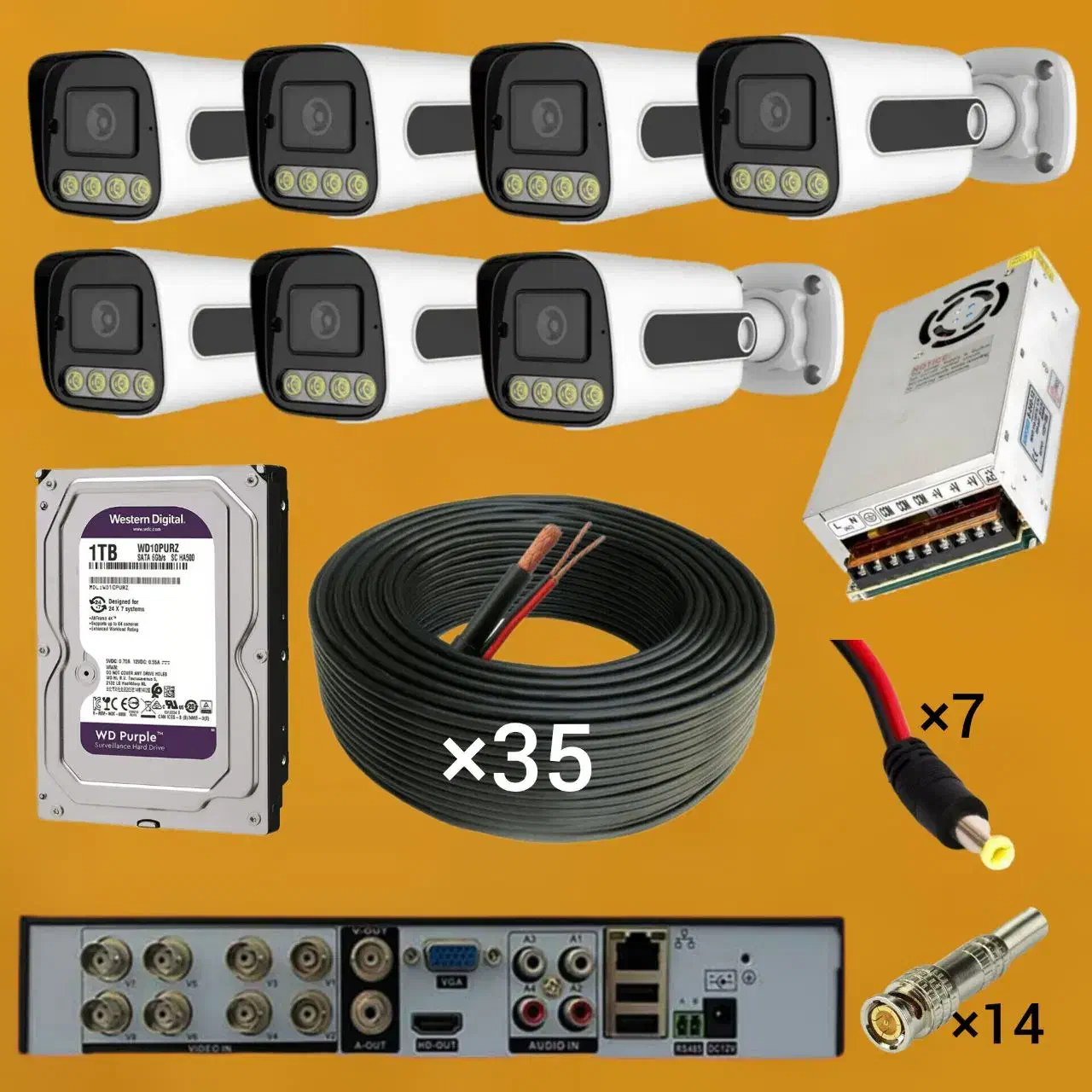 دوربین مداربسته کیس۶۱پک۷تایی مناسب فضا داخل وبیرون|دوربین مداربسته|نیشابور, تختی|دیوار