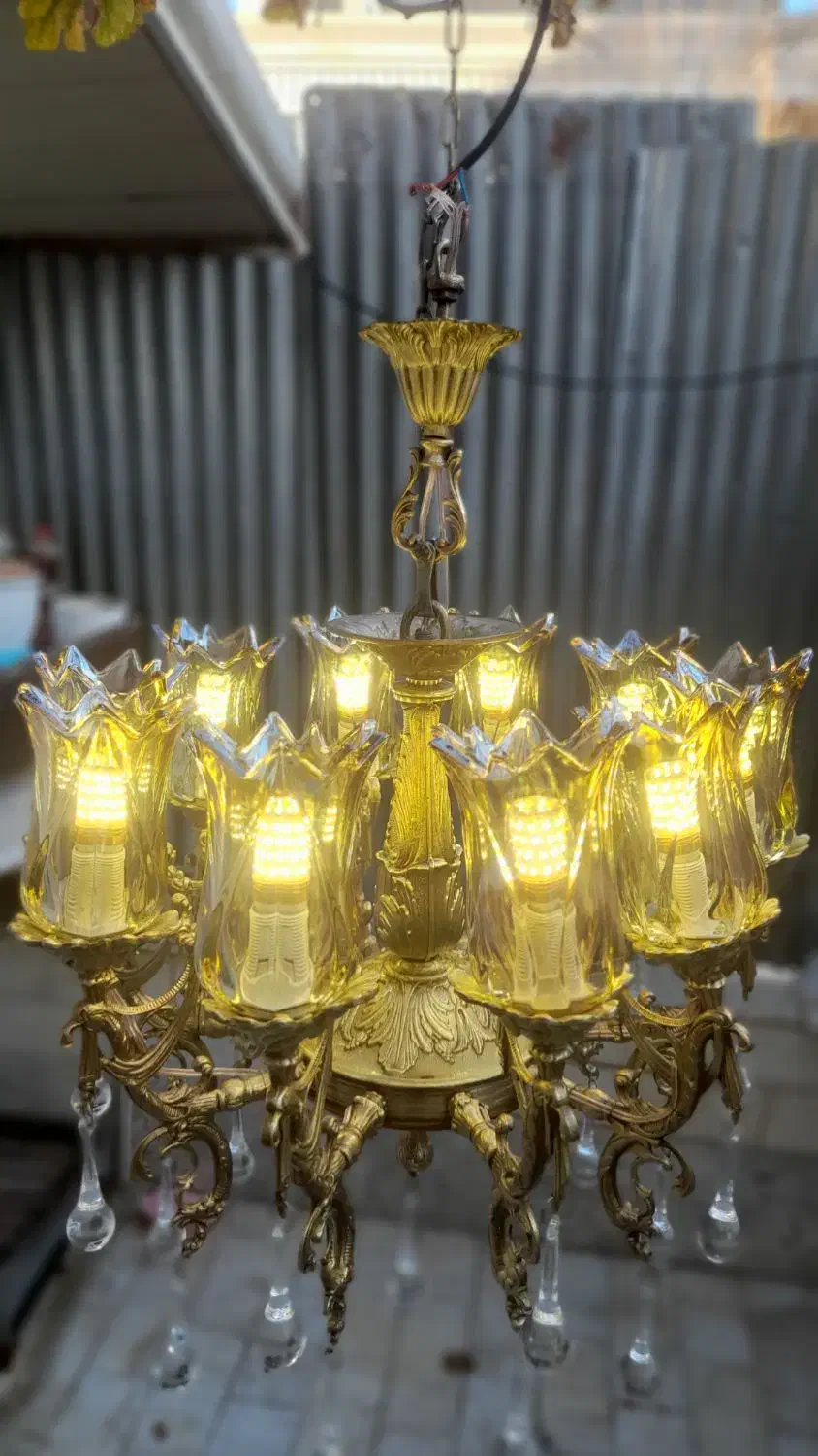 لوستر روشنایی اویز از جنس برنج|لوستر و چراغ آویز|کرمانشاه, |دیوار