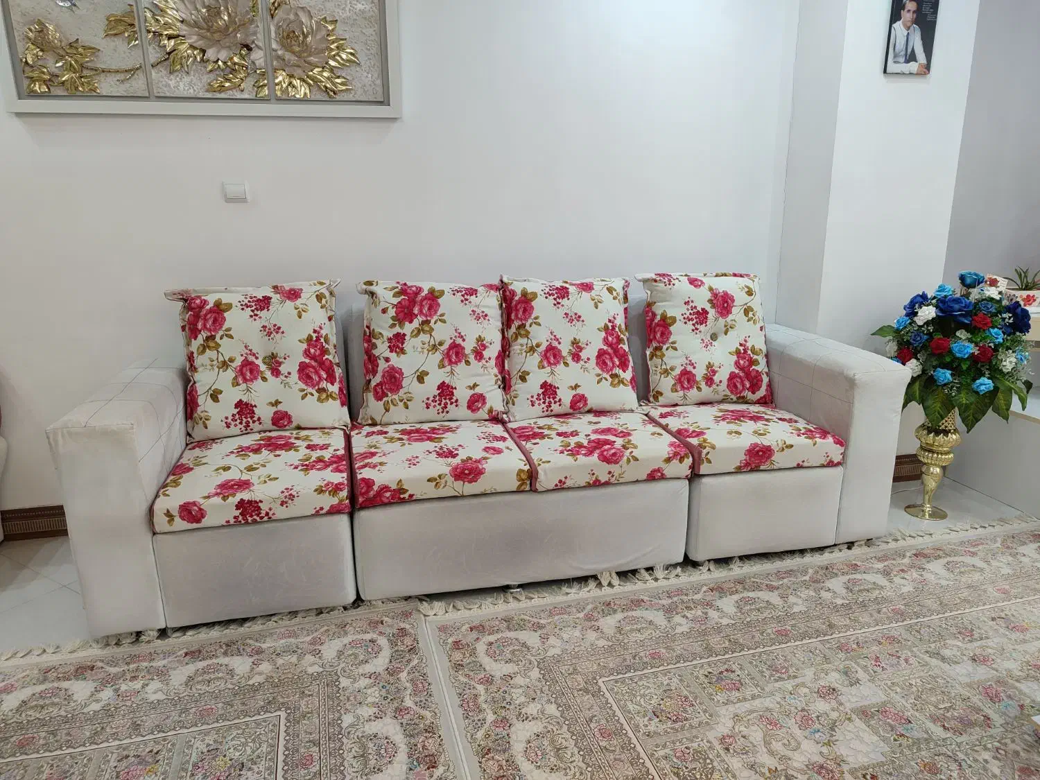 مبل راحتی،ال،سفید،هفت نفره|مبلمان خانگی و میز عسلی|گلستان (تهران), |دیوار