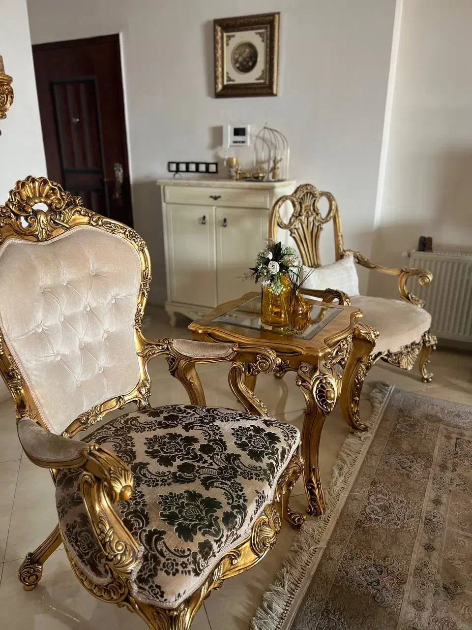 مبلمان سلطنتی چوب اصل و منبت کاری شده درجه یک|مبلمان خانگی و میز عسلی|اندیشه, اندیشه فاز ۳|دیوار