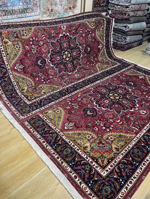 فرش جفت ۶ متری تبریز زمینه سرخابی|فرش|تهران, سلسبیل شمالی|دیوار