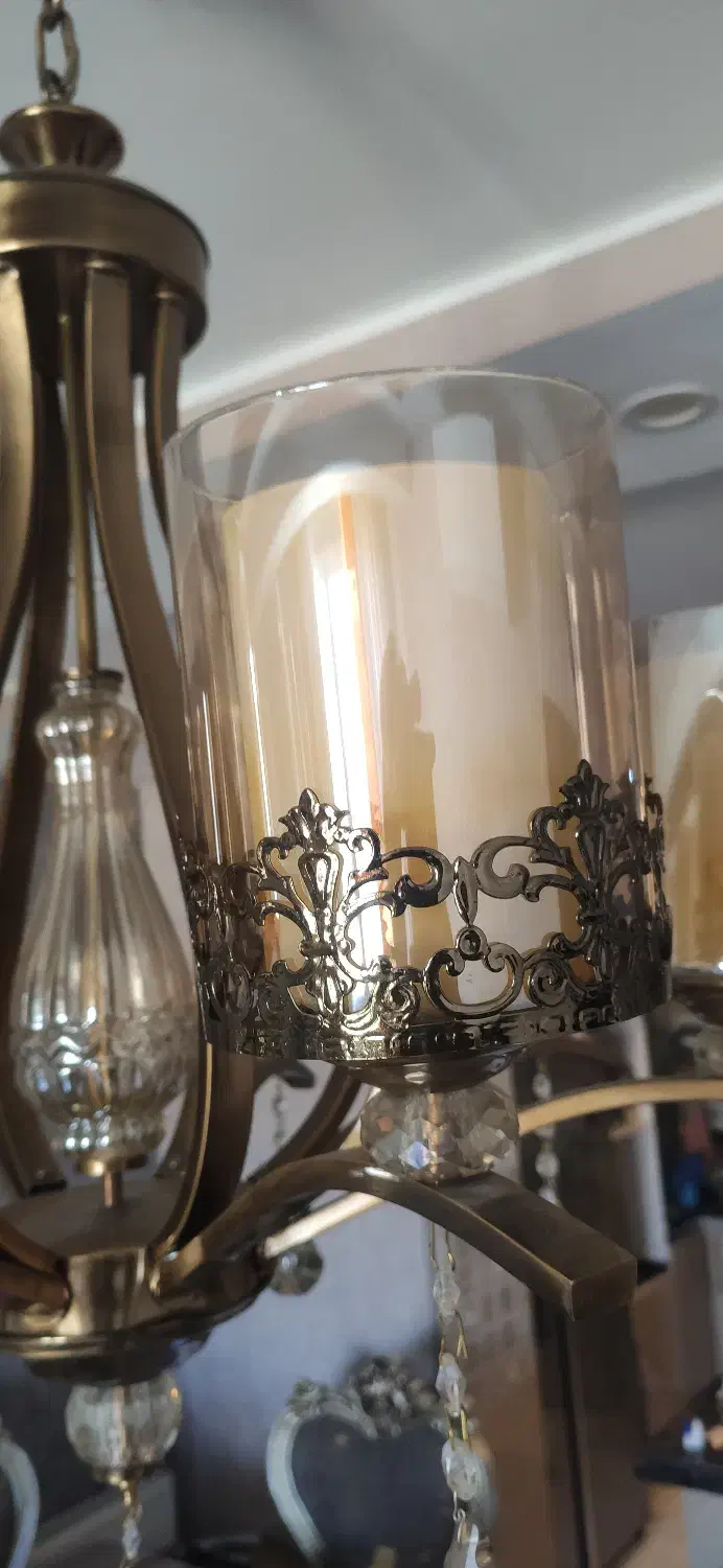 لوستر لوکس ۸ شاخه طرح لاله|لوستر و چراغ آویز|شیراز, فضلآباد|دیوار