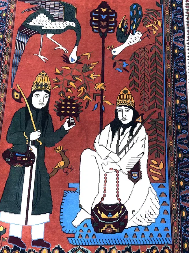 فرش دستباف ترکمن عتیقه|فرش|اصفهان, بوستان آینه خانه|دیوار