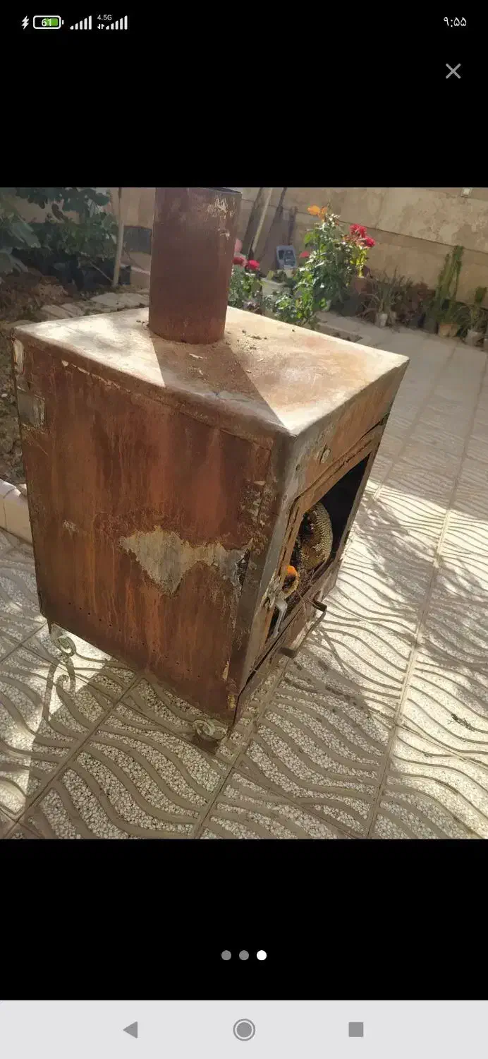 بخاری هیزمی با ورق واسکلت قوطی|بخاری، هیتر، شومینه|بسطام, |دیوار