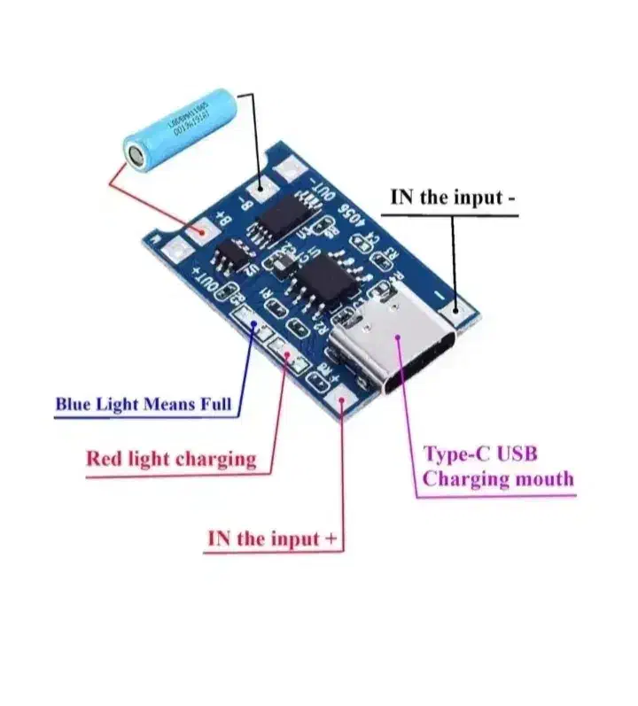 ماژول شارژ باتری لیتیومی با ورودی تایپ C|قطعات و لوازم جانبی رایانه|شیراز, ده پیاله|دیوار