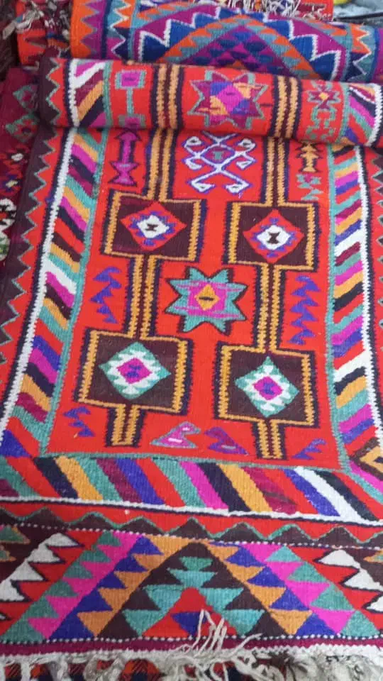 جاجیم عربی قدیمی دستبافت|گلیم، جاجیم، گبه|اهواز, کوی علوی|دیوار
