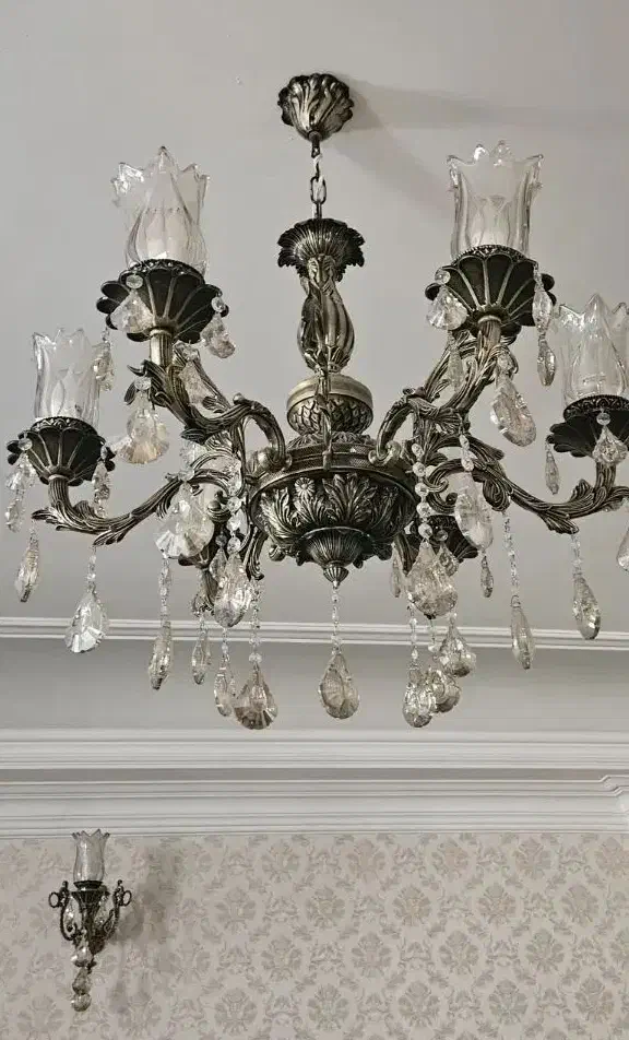 2 عدد لوستر برنزی لوکس + ۳ عدد دیوارکوب|لوستر و چراغ آویز|مشهد, دانشجو|دیوار