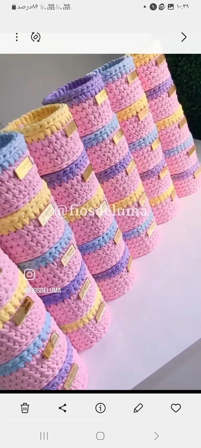 بافت سبدهای تریکو|صنایع دستی و سایر لوازم تزئینی|کنگاور, |دیوار