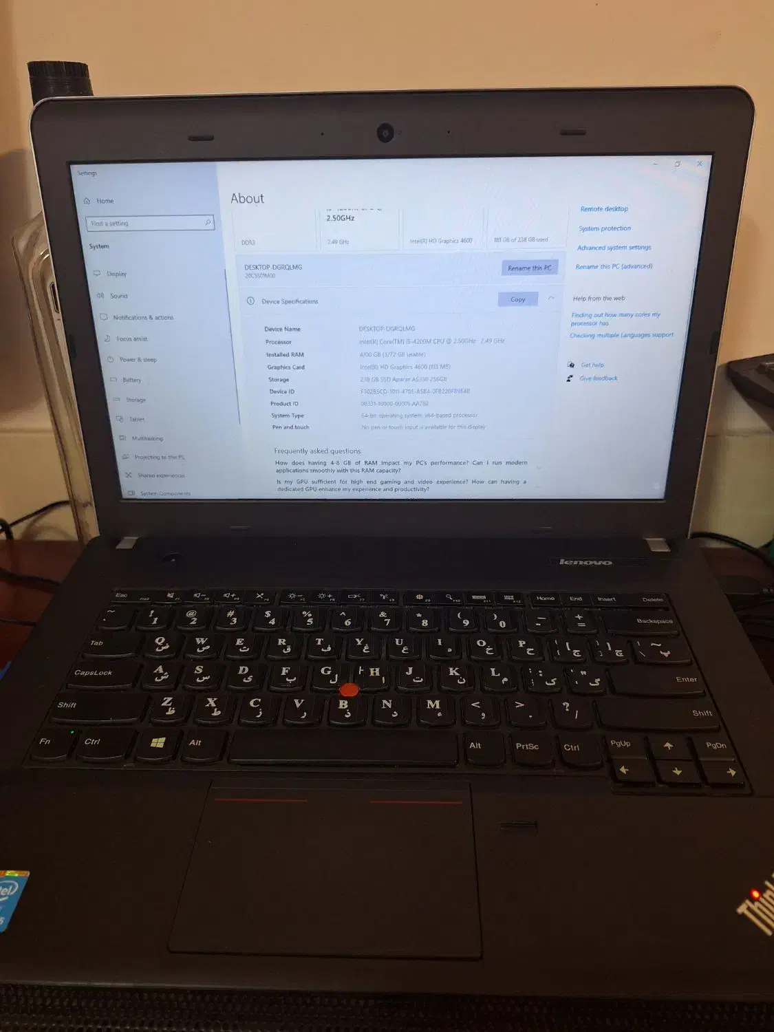 لبتاپ لنوو مدل E440 صنعتی|رایانه همراه|شیراز, شیخ روزبهان|دیوار