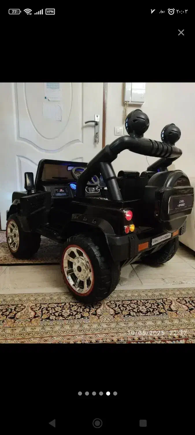 ماشین شارژی شاسی بلند فلش خور جیپ|اسباب‌بازی بچه|تبریز, |دیوار