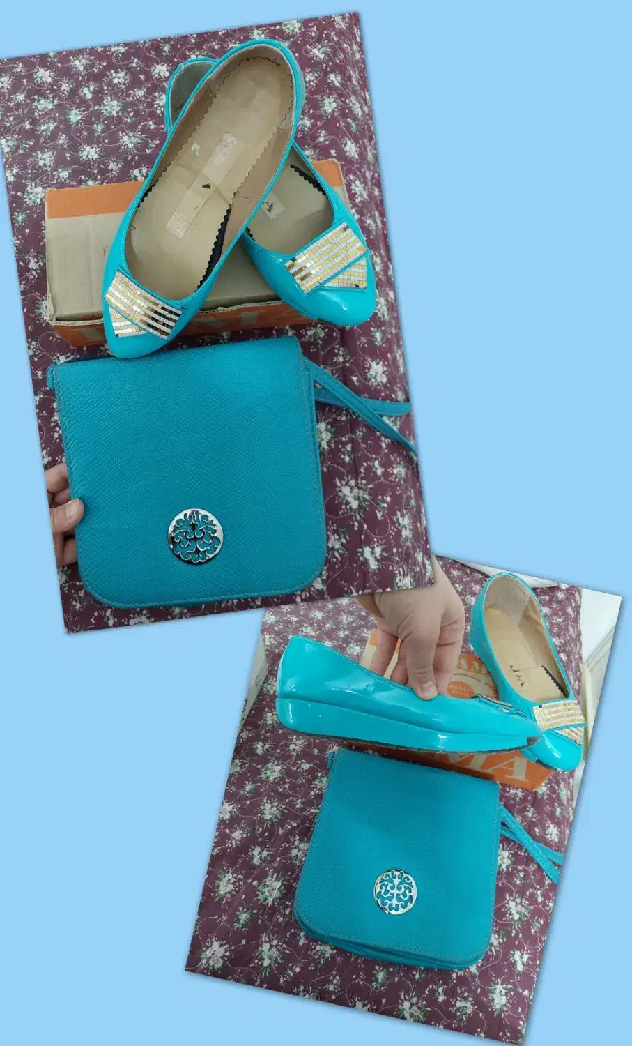 ست کیف و کفش فیروزه ای|کیف، کفش، کمربند|مشهد, الهیه|دیوار