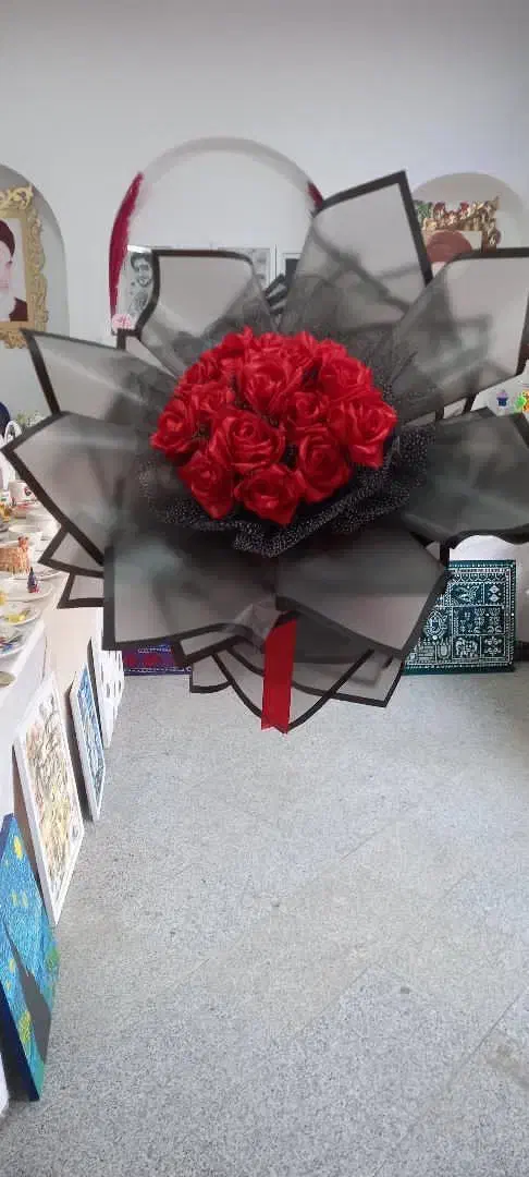 دسته گل روبانی|گل مصنوعی|ارومیه, |دیوار