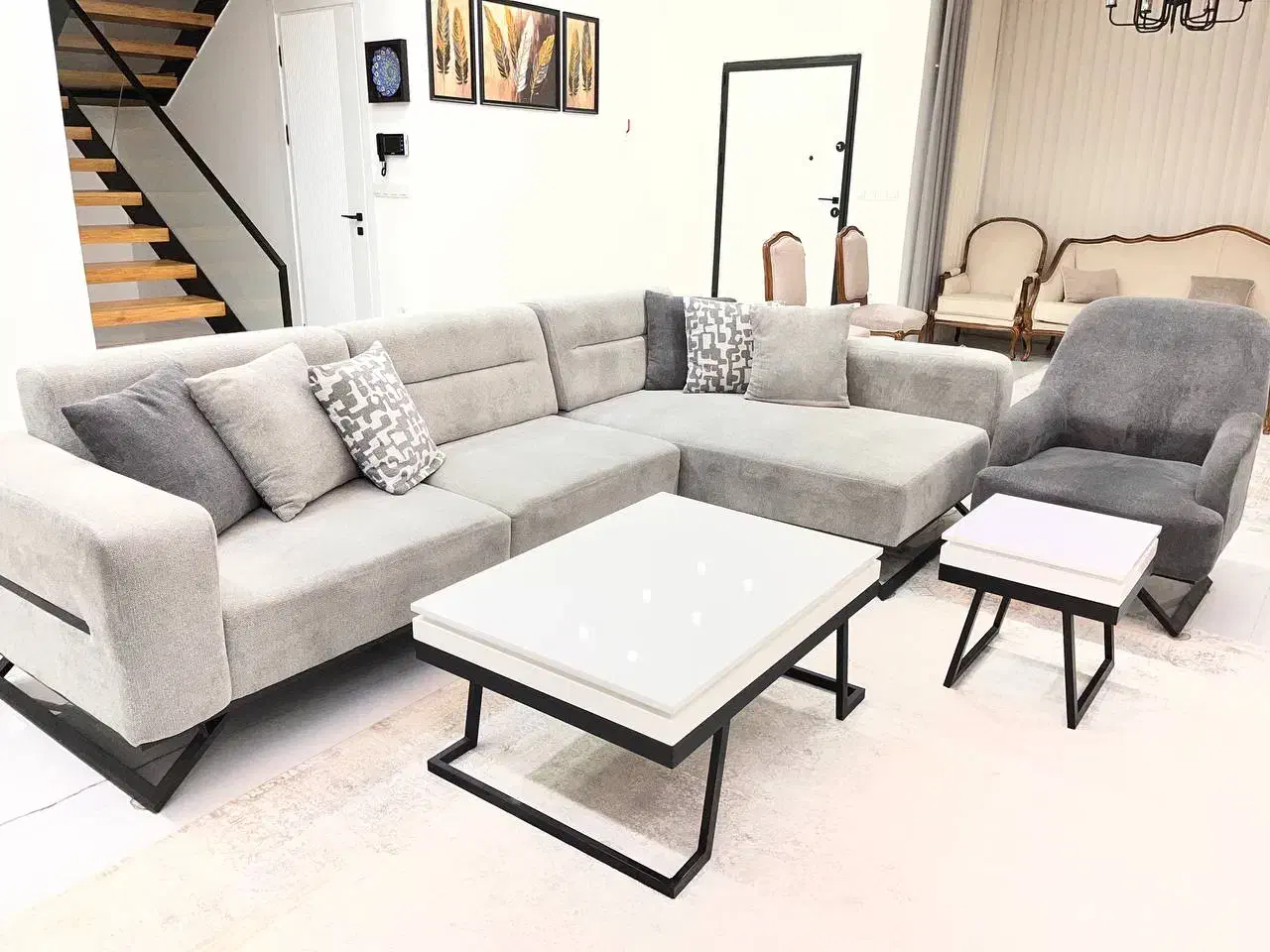 راحتی طرح L|مبلمان خانگی و میز عسلی|ابهر, |دیوار