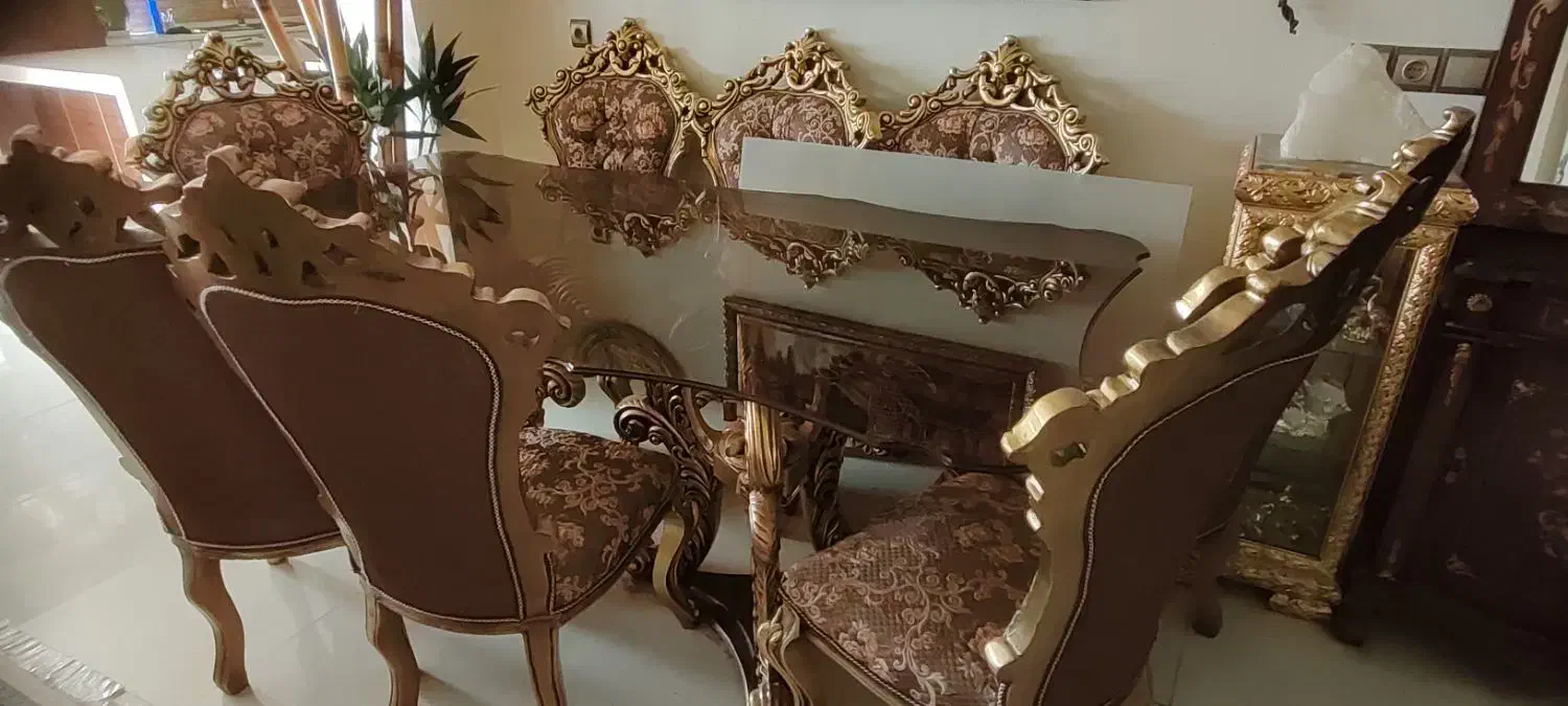 میز ناهار خوری ۸ نفره سلطنتی|میز و صندلی غذاخوری|شاهین‌شهر, خبرنگار|دیوار