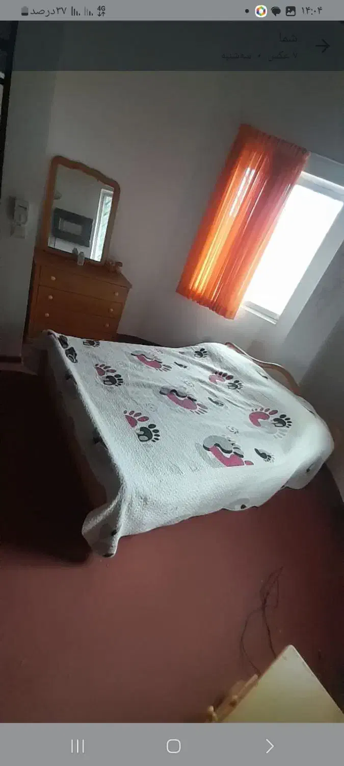 تخت دونفره چوبی نرادباتشک و میزارایش|تخت و سرویس خواب|رویان, |دیوار