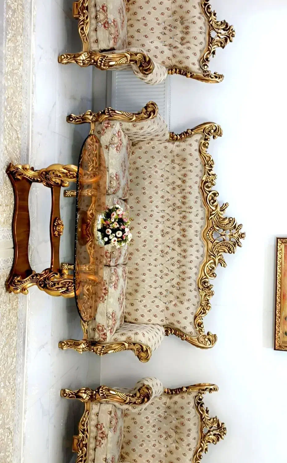 مبل سلطنتی ۹نفره|مبلمان خانگی و میز عسلی|مهاباد (آذربایجان غربی), |دیوار