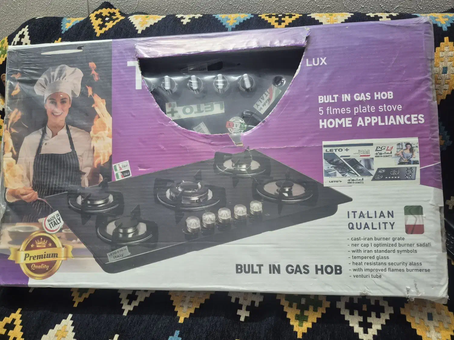 اجاق گاز ۵ شعله لتو +|اجاق گاز و لوازم برقی پختوپز|شاهینشهر, شهرک گلدیس|دیوار