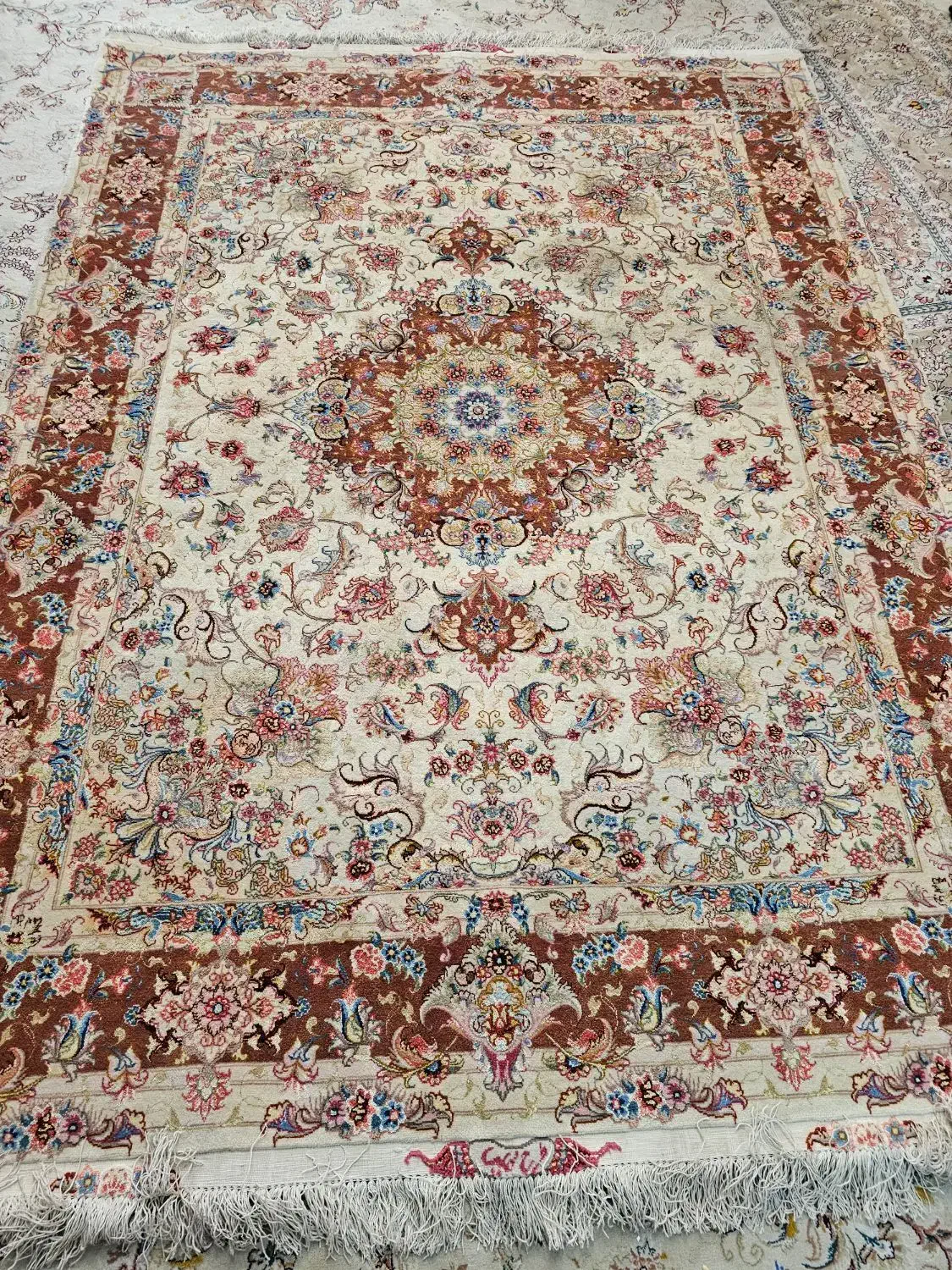 فرش3متری ابریشم دستبافت 50رج طرح علیا|فرش|تهران, فردوس|دیوار