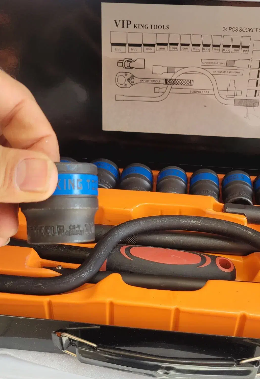 جعبه بکس ۲۴ پارچه آلمان حک شده فشار قوی کینگ تولز|ابزارآلات|تبریز, |دیوار