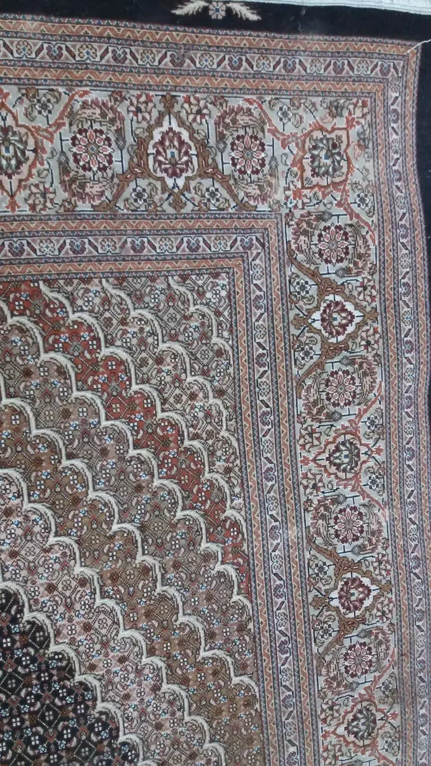 فرش دستباف سرمه ای ریزماهی خوی|فرش|اردبیل, |دیوار