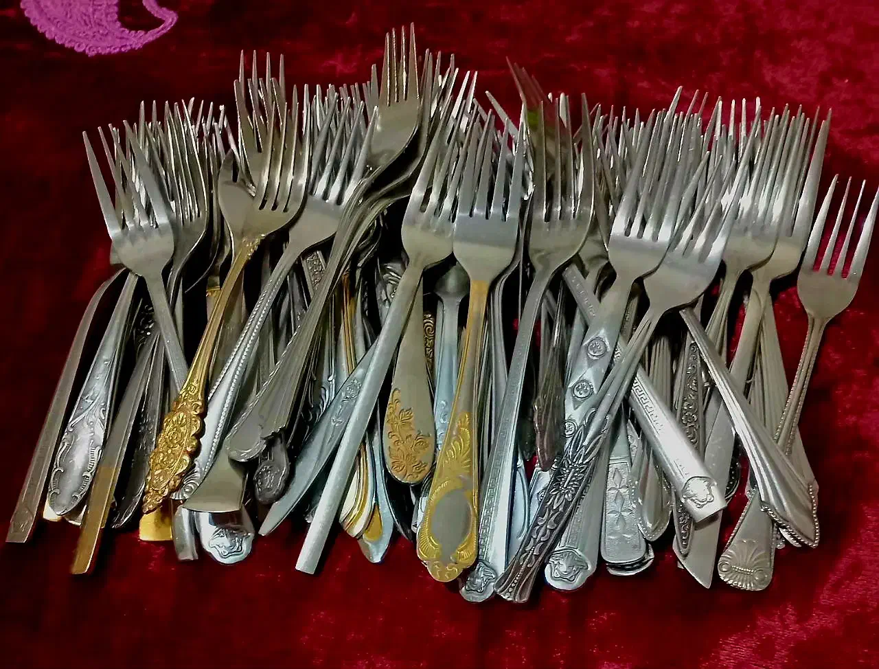 قاقش چنگال قدیمی درهم ژاپنی ضخیم محکم|ظروف سرو و پذیرایی|تهران, والفجر|دیوار