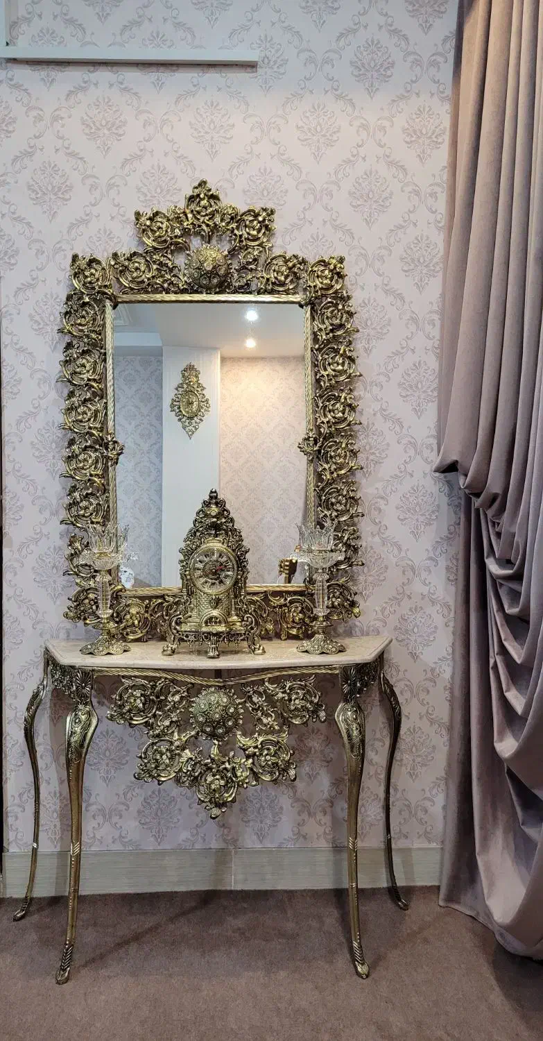 آینه شمعدان برنز|آینه|زنجان, |دیوار