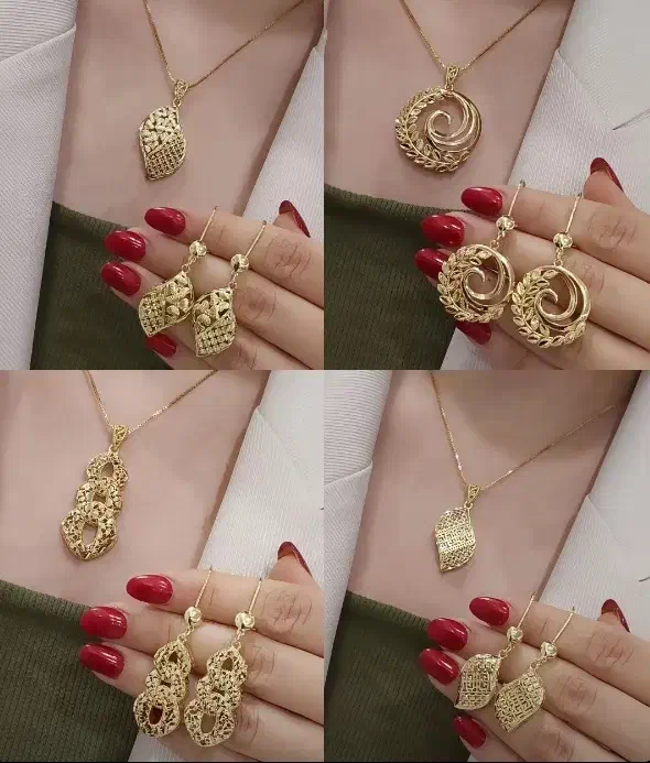 گوشواره و گردنی طرح طلا بدل|بدلیجات|همدان, |دیوار