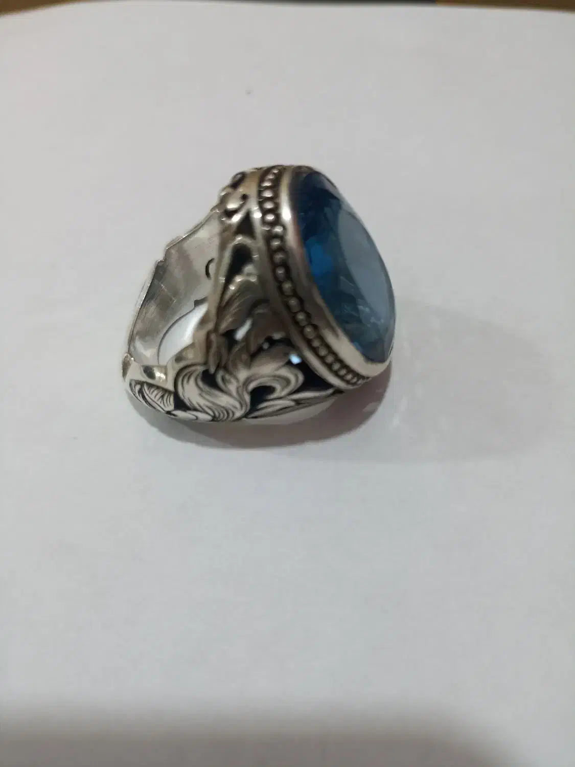 انگشتر توپاز آبی لندن ، رکاب دستساز|جواهرات|امیدیه, |دیوار