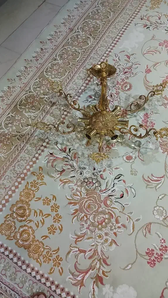 لوستر برنجی ۶ شاخه|لوستر و چراغ آویز|شاهرود, |دیوار