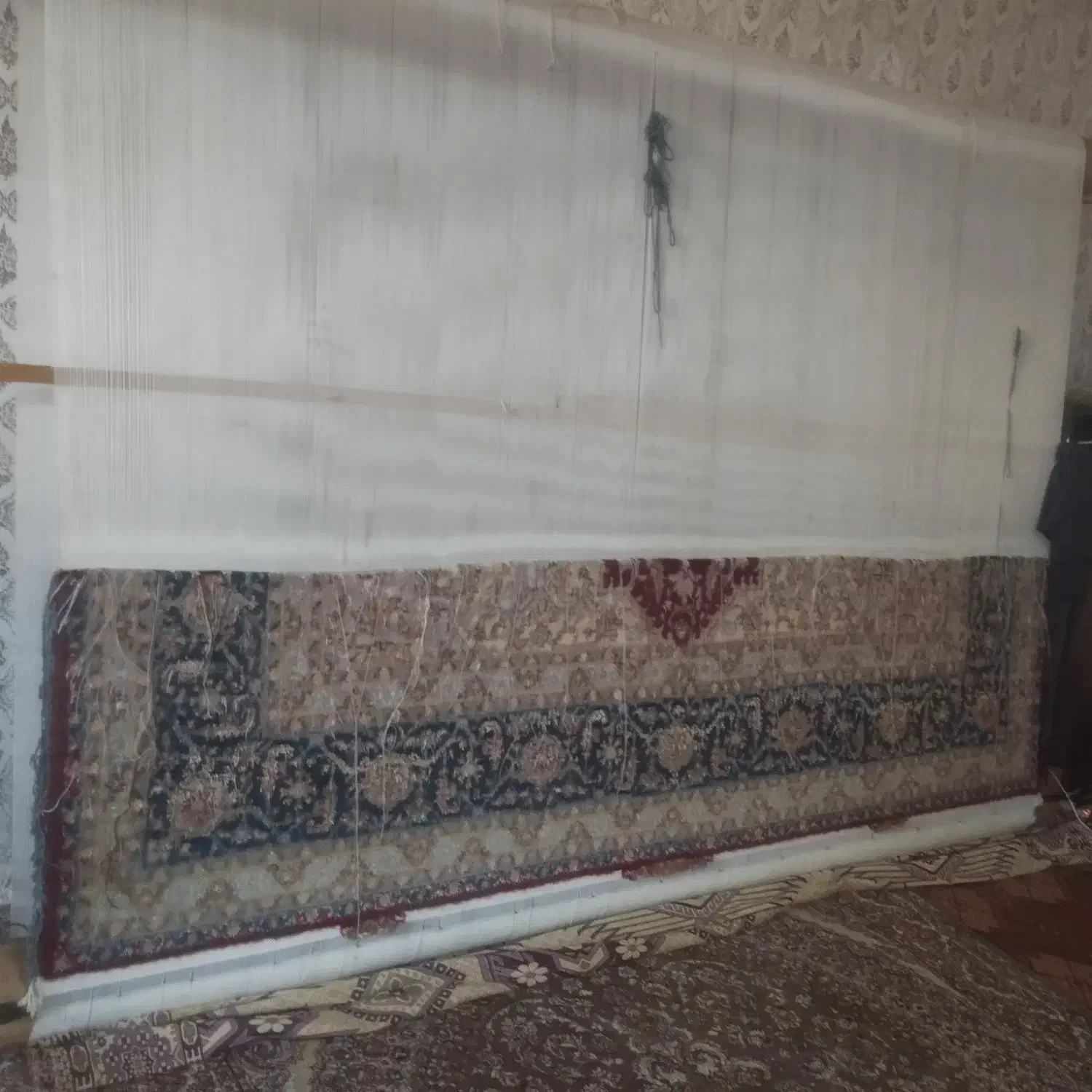 فروش فرش نیمه کاره دستباف 50در50|فرش|مرند, |دیوار