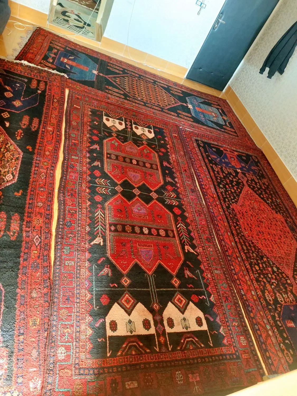 قالی دست بافت قدیمی|فرش|سنندج, |دیوار