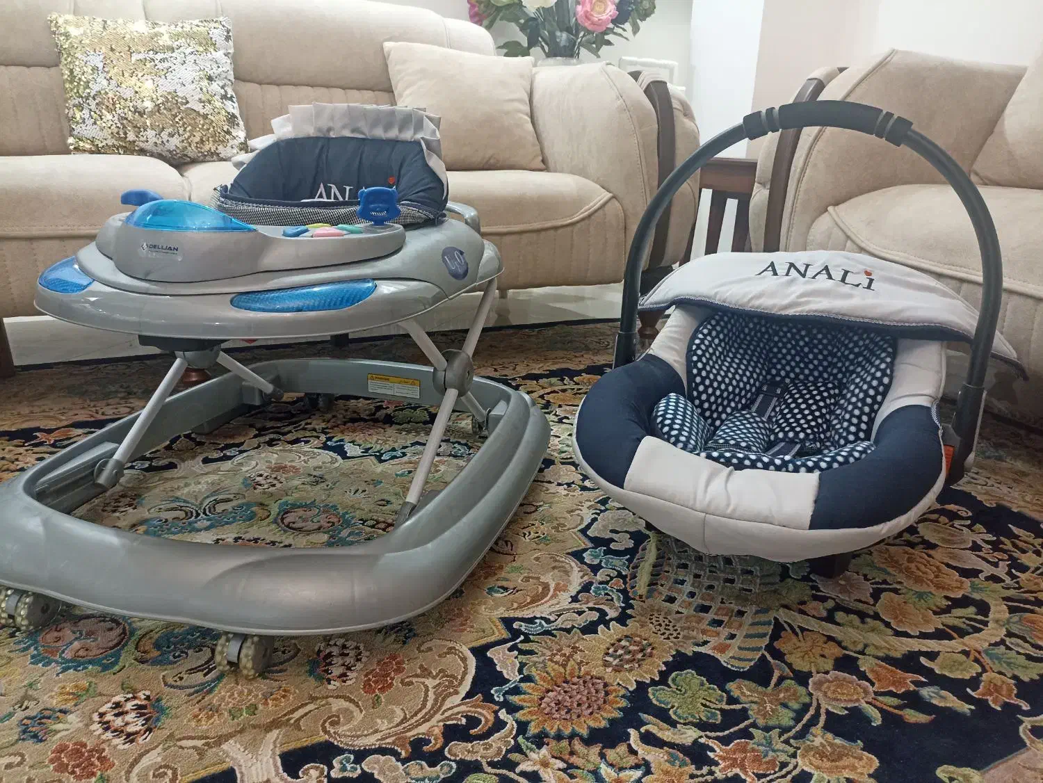 فروش ست کالسکه کریر روروئک و صندلی غذا خوری کودک|کالسکه و لوازم جانبی|خرمآباد, |دیوار